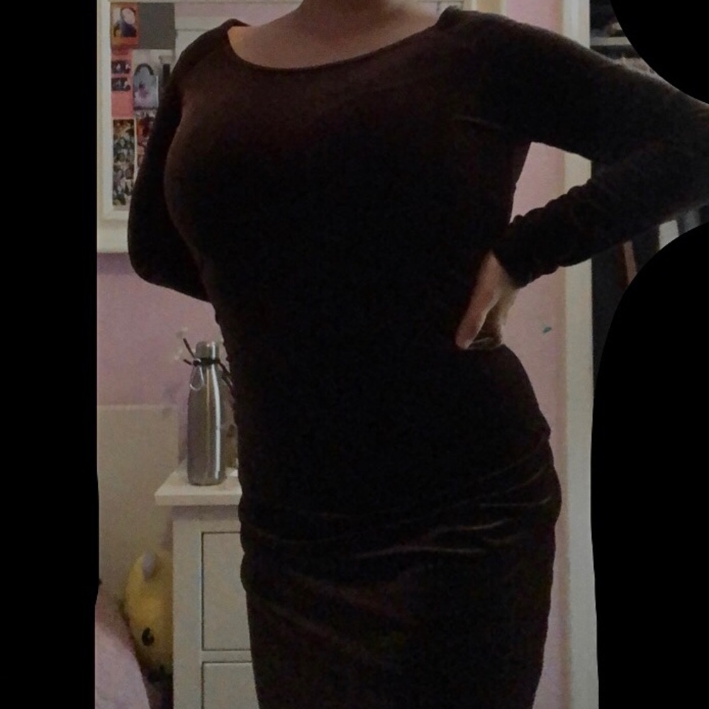 Dark Brown Velvet Dress